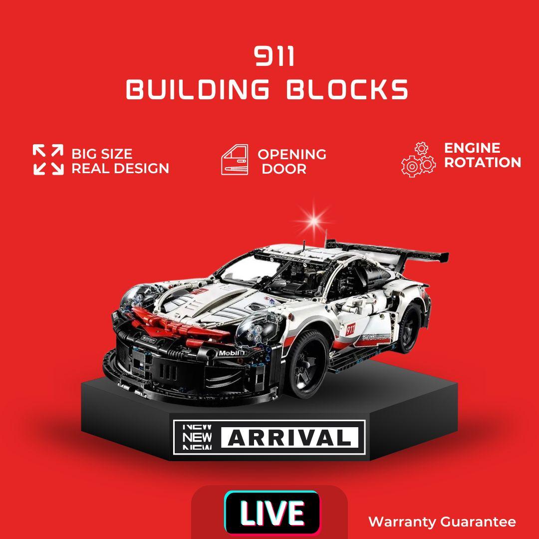 Porsche 911 RSR building blocks Lego Technic car 1:10